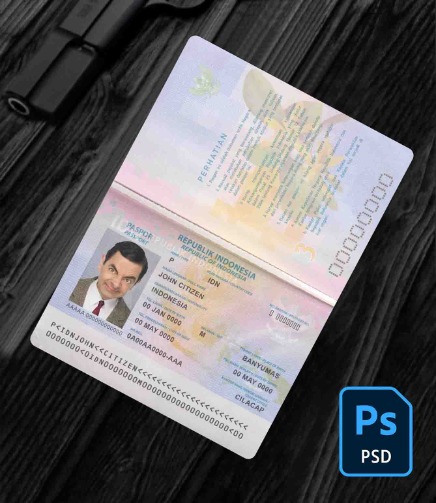 Indonesia passport PSD